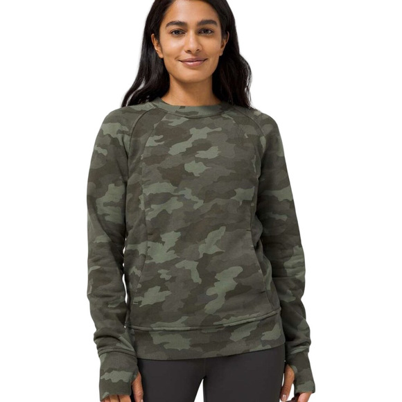 Lululemon Scuba Crew Heritage 365 Camo Green Twill Multi SZ 8 - Picture 4 of 11